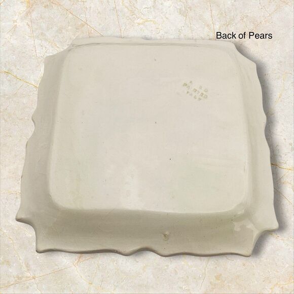 Italian Hand Painted 7in Fruit Designs Salad Plates Dip Bowls Set 4 Vintage - Picture 6 of 11